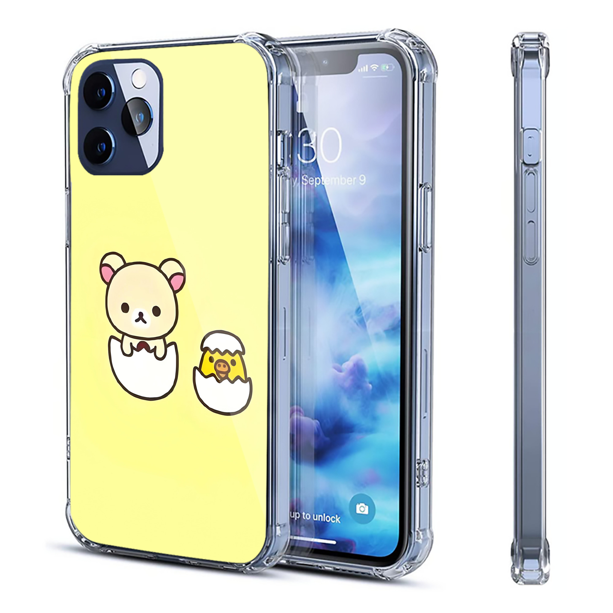 （画像用） リラックマ リラックマ キイロイトリ Rilakkuma Korilakkuma Kiiroitori 【iPhone 12シリーズ対応】透明スマホケース（クリアソフトケース）